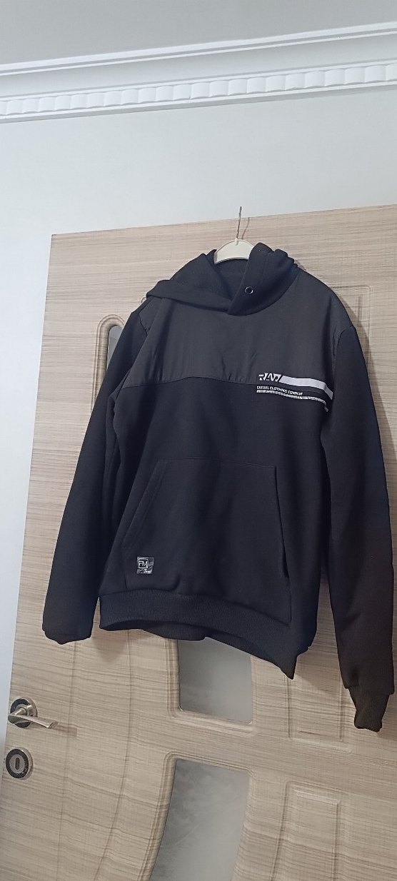 Erkek Siyah Yüksek Yakalı Fermuarlı Sweatshirt - Görsel 3