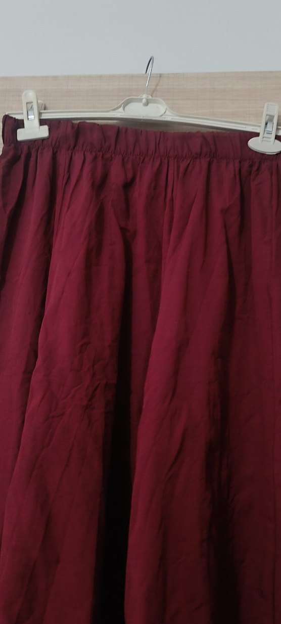 Bordo Bol Kesim Kadın Uzun Etek - Görsel 2