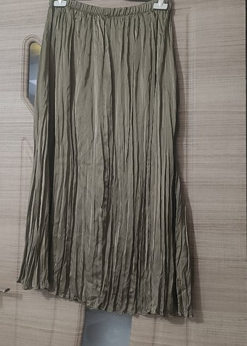 Gri Uzun Piliseli Keten Etek defakto - Görsel 3