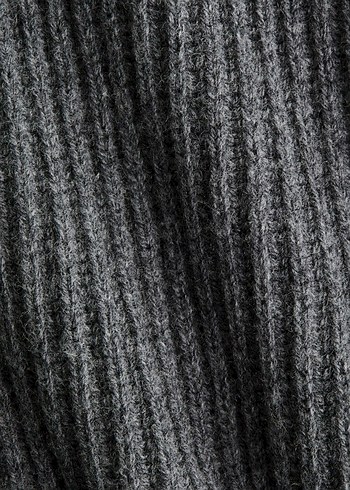 Gri Boğazlı Örgü Kadın Kazak - Görsel 3