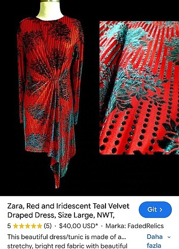 Zara kadife elbise 