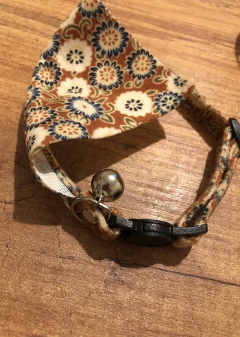 Renkli Mavi Kedi Tasması ve Bandana - Görsel 3