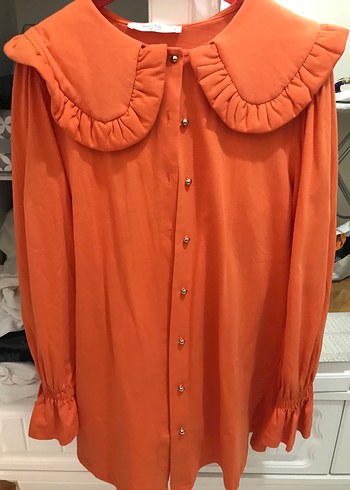 Turuncu Parıltılı Desenli Kadın Kol Düğmeleri - Görsel 4