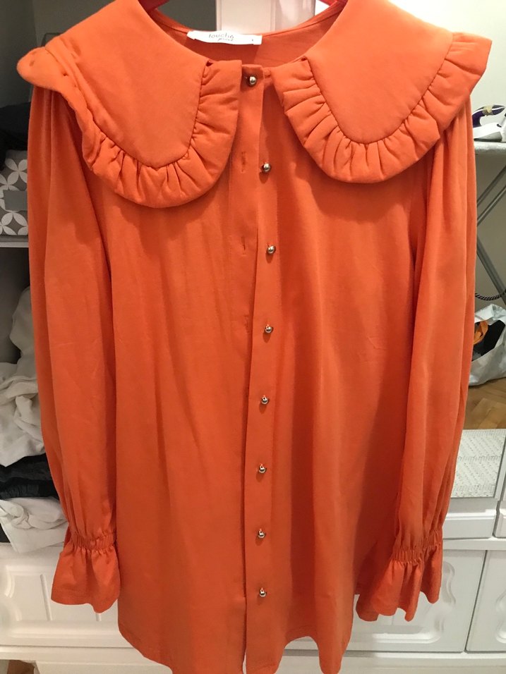 Turuncu Parıltılı Desenli Kadın Kol Düğmeleri - Görsel 4