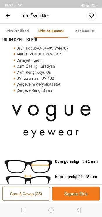 Vogue Vogue güneş gözlüğü