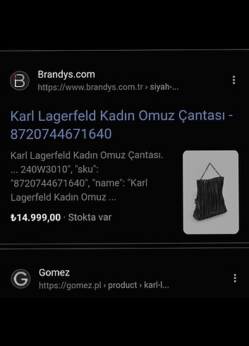 Beden siyah Renk Karl Lagerfeld Çanta