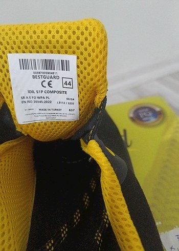 Sarı Siyah Erkek Spor Ayakkabı ucu çelik burunlu - Görsel 3