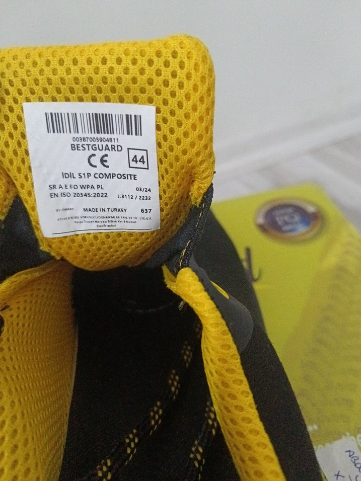 Sarı Siyah Erkek Spor Ayakkabı ucu çelik burunlu - Görsel 3