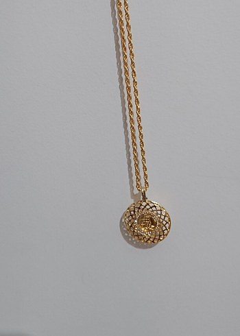 Altın Renkli Zincir Detaylı Midi Kolye - Görsel 2