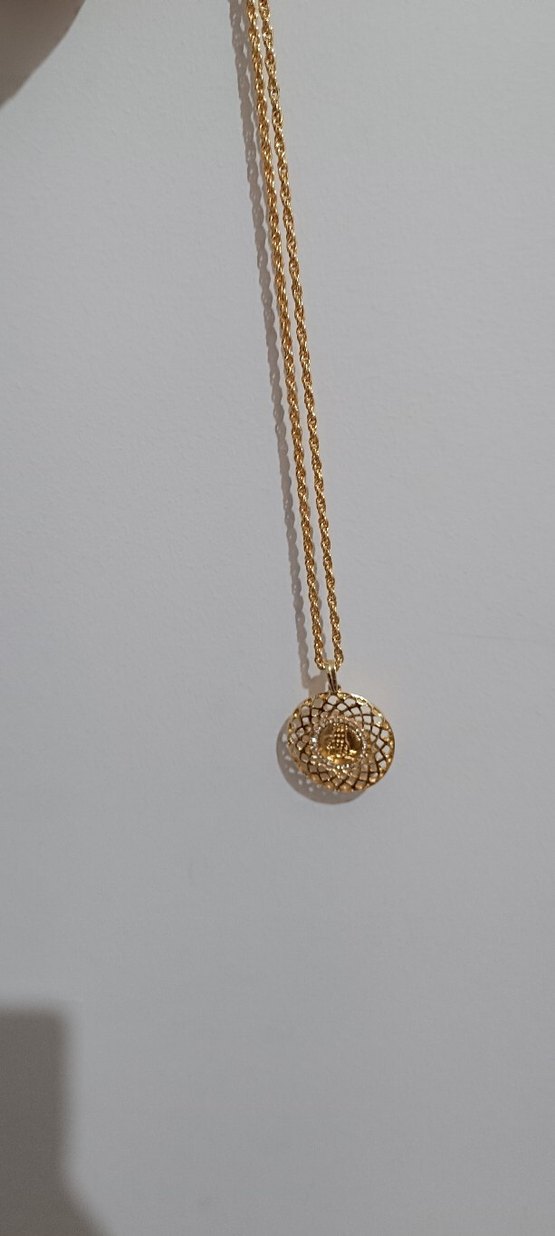 Altın Renkli Zincir Detaylı Midi Kolye - Görsel 2