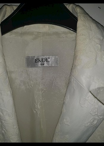 Kadın Beyaz Saten Mini Blazer - Görsel 3