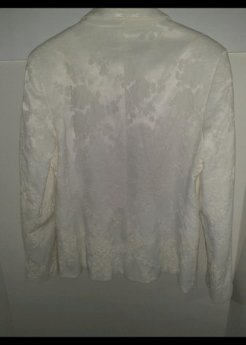 Kadın Beyaz Saten Mini Blazer - Görsel 5