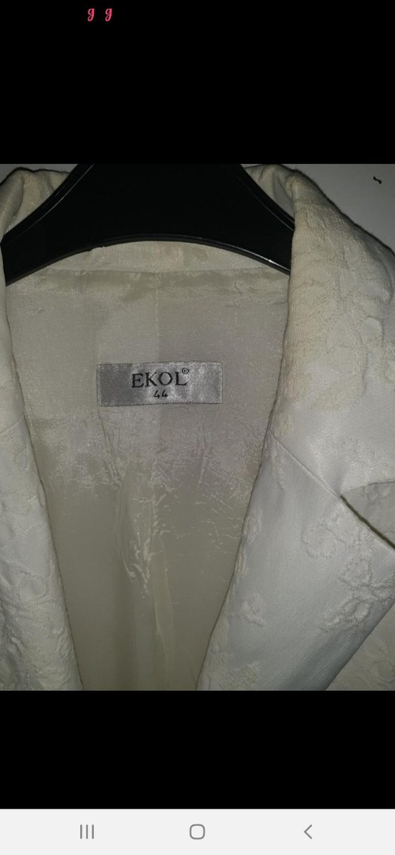 Kadın Beyaz Saten Mini Blazer - Görsel 3