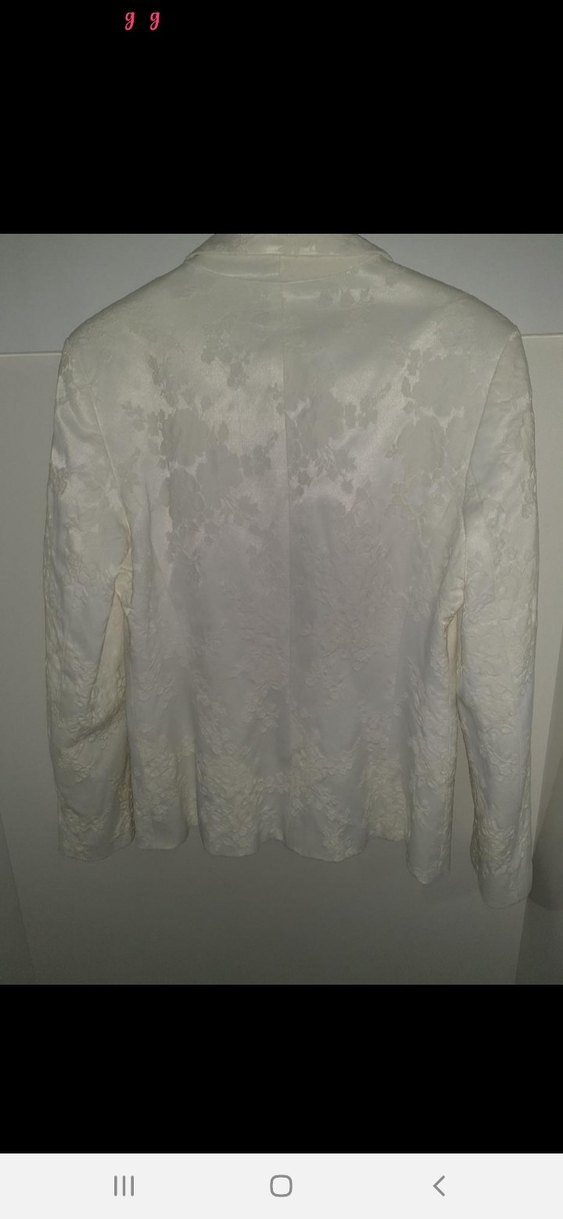 Kadın Beyaz Saten Mini Blazer - Görsel 5