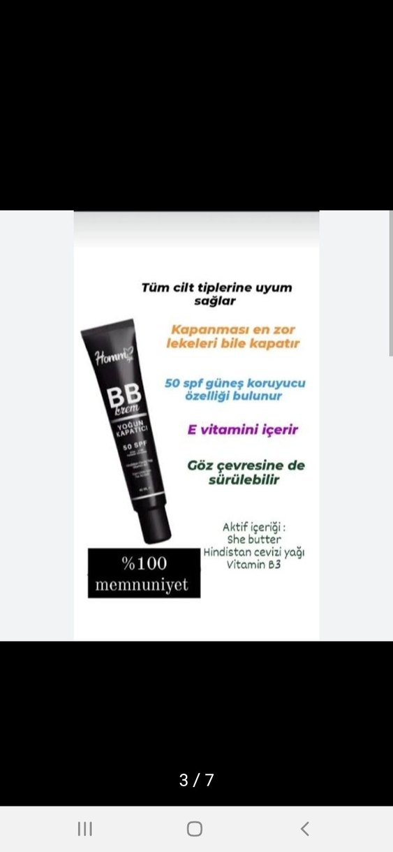 Homem BB Krem - Koyu Ton, SPF 50 Koruma - Görsel 3