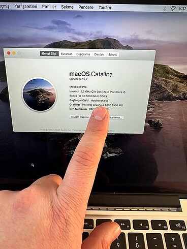 Beden Sıfır gibi Macbook Pro RETİNA 2013 256gb ssd 8gb ram