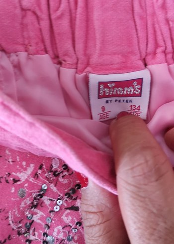 9 Yaş Beden Pembe Kadife Pilili Kız Eteği