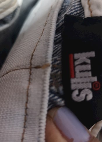 Gri Kemerli Mavi Kadın Kot Pantolon - Görsel 4