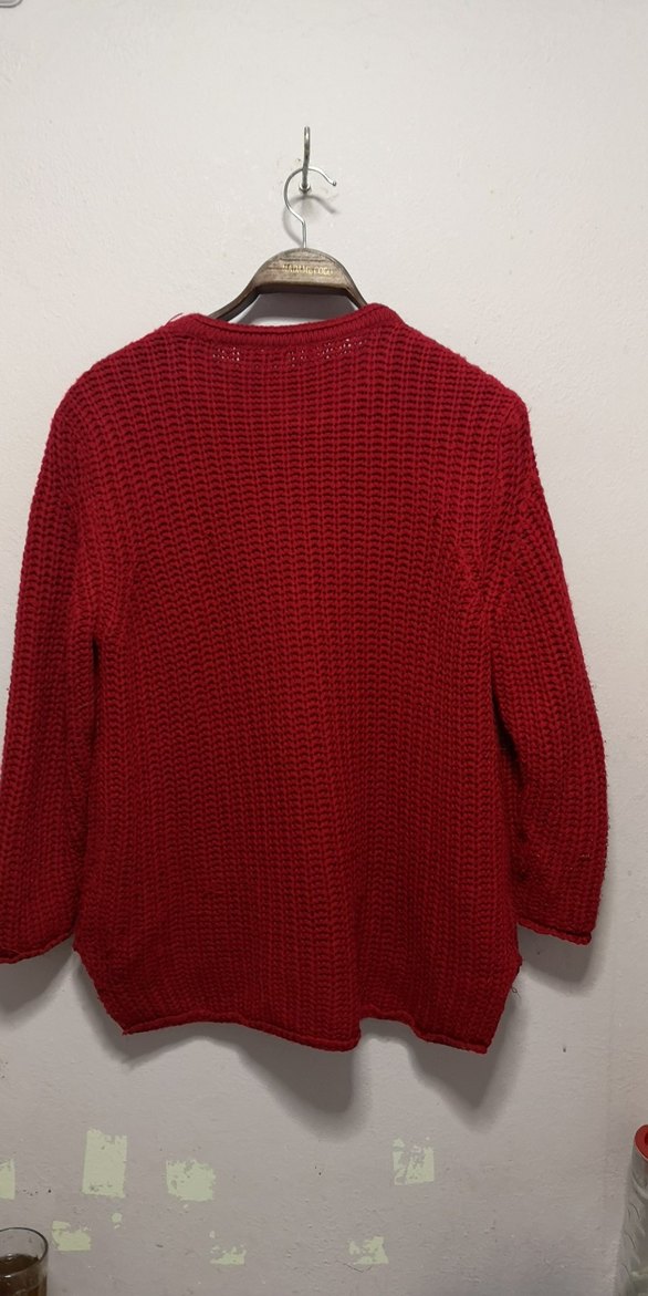 Bordo Nakışlı Örgü Kadın Kazak - Görsel 3