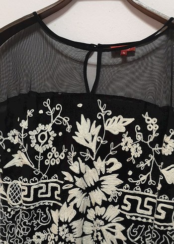 Dantel Detaylı Siyah otantik bluz - Görsel 3