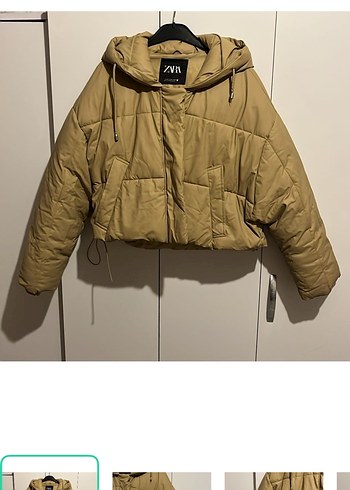 Zara Bej Kapusonlu Sisme Mont