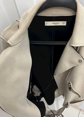 Mango Bej Süet Kısa Kadın Deri Ceket - Görsel 6