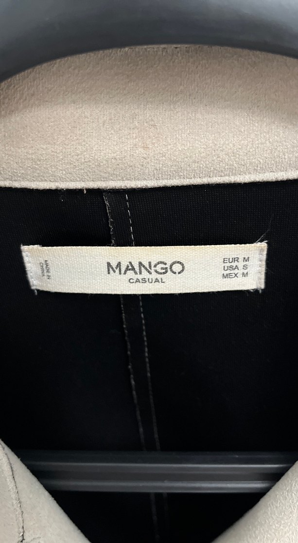 Mango Bej Süet Kısa Kadın Deri Ceket - Görsel 3