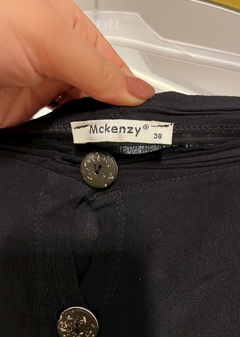 Düğmeli Siyah Midi Etek - Görsel 2