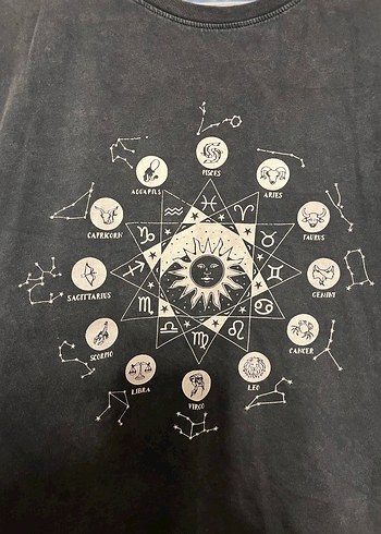 Addax Bohem Gri Baskılı Kadın Tişört - Görsel 3