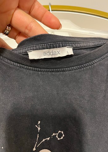 Addax Bohem Gri Baskılı Kadın Tişört - Görsel 2