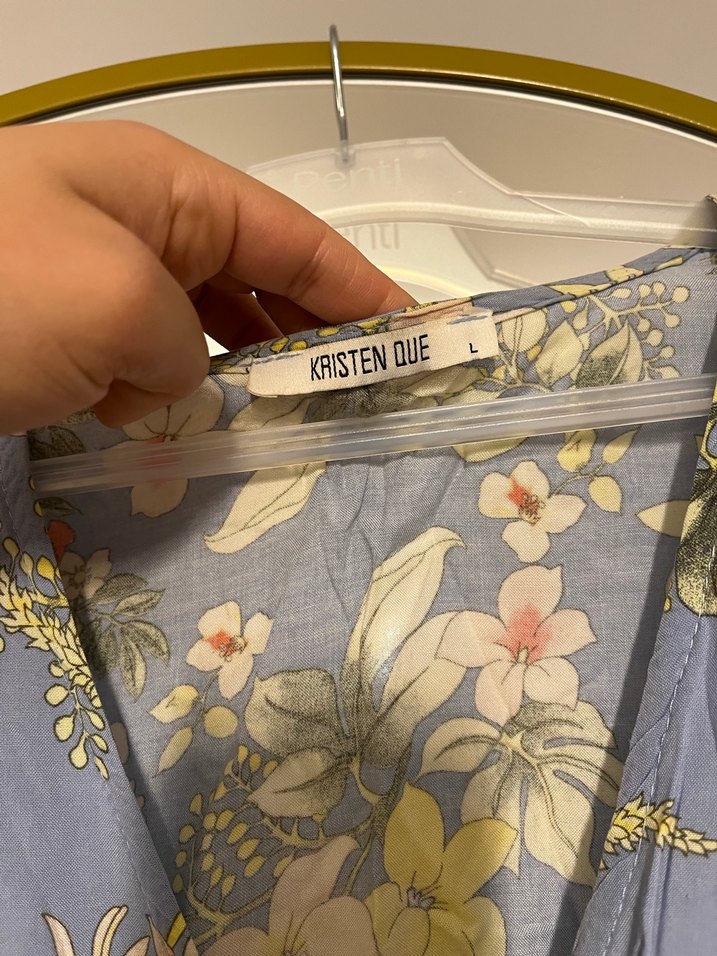 Çiçek Desenli V Yaka Bohem Kadın Bluz - Görsel 2