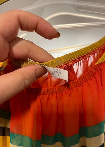 Çizgili, Kayık Yaka, Kısa Kollu Kadın Bluz - Görsel 2