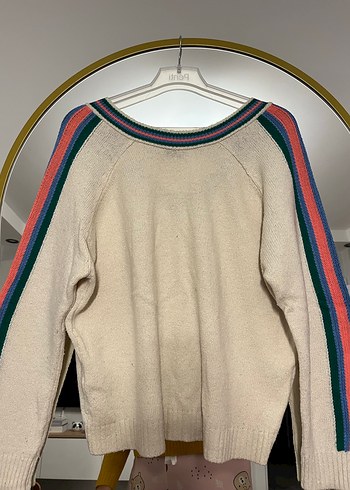 LCW Beyaz V Yaka Örgü Kadın Kazak - Görsel 4