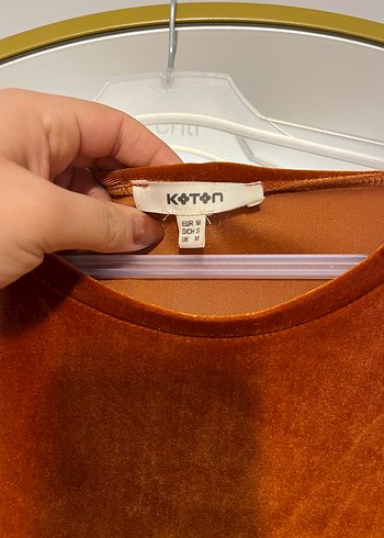 Kadın Kiremit rengi Kadife Tişört - Görsel 3