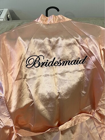 Bridesmaid Saten Pembe Sabahlık