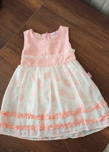 Kız Çocuk Pembe Fırfırlı Elbise