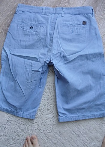 Erkek Gri Bol Kesim Mini Denim Şort - Görsel 2