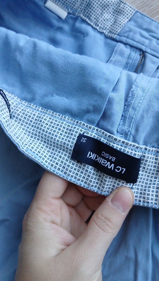 Erkek Gri Bol Kesim Mini Denim Şort - Görsel 3