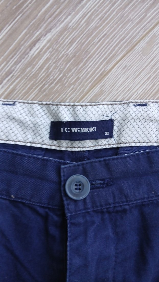 Lacivert Rahat Kesim Kısa Pamuk Şort - Görsel 2