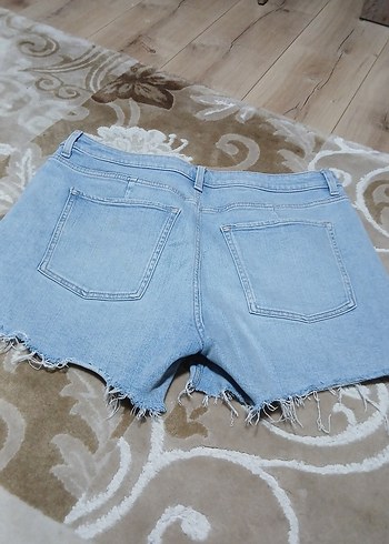 Kadın Mavi Pastel Mini Denim Şort - Görsel 3
