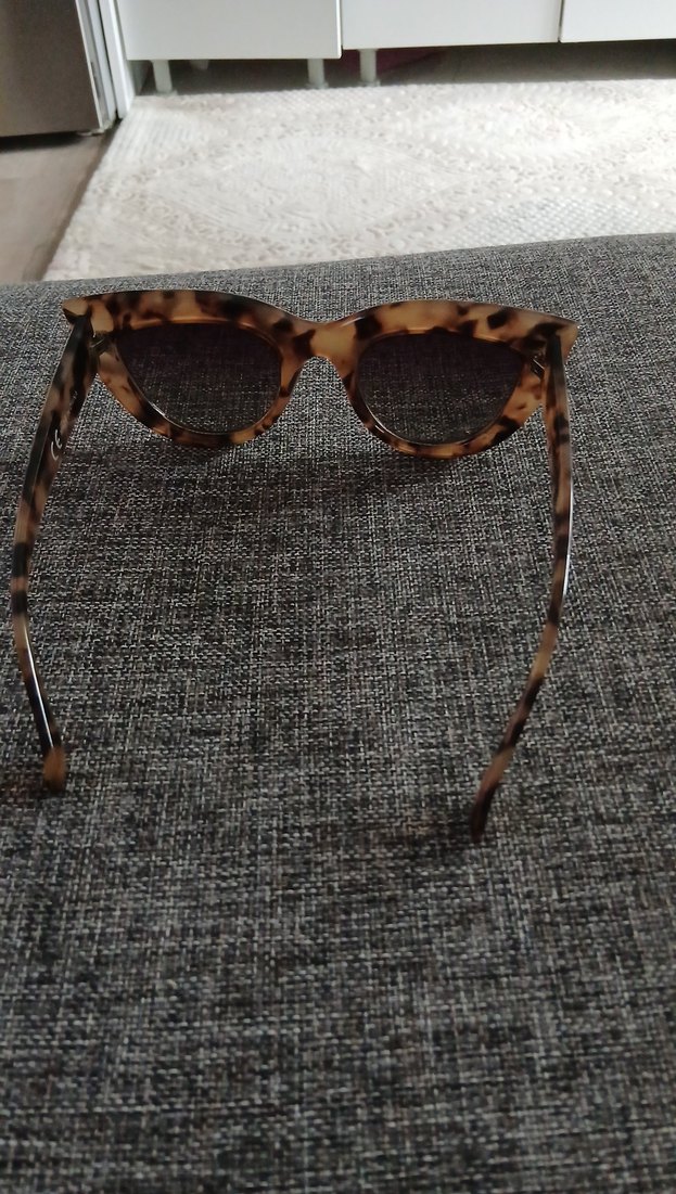 Kadın Kahverengi Retro Kedi Gözü Gözlük - Görsel 3