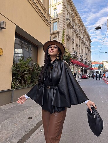 Diğer Deri kemerli panço