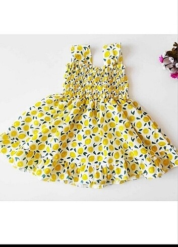 Kız Bebek Limon Desenli Elbise 