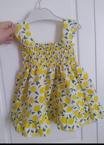 Diğer Kız Bebek Limon Desenli Elbise 