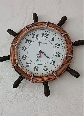 Beden Antik eski Ahşap Gemi Dümeni Saat