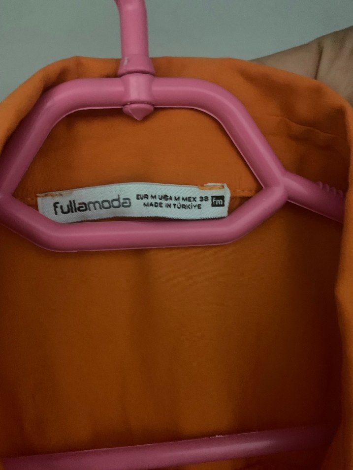 Düğmeli Turuncu Midi Elbise - Görsel 3