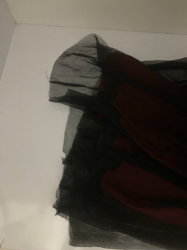 Bordo Siyah Uzun Gotik Abiye Elbise - Görsel 5