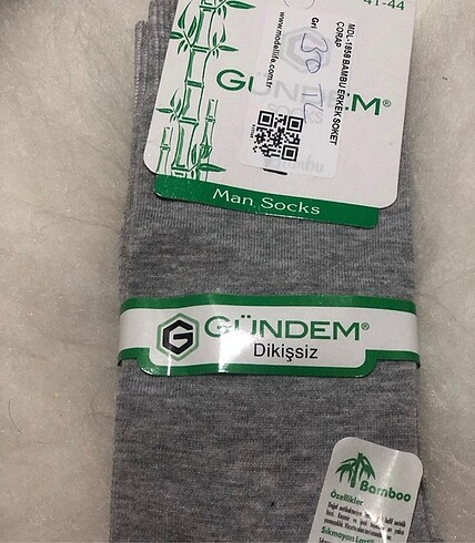 Bambu gri erkek çorap 30 TL