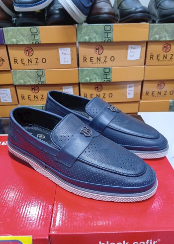 Mavi Bağcıksız Erkek Klasik Ayakkabı - Görsel 2