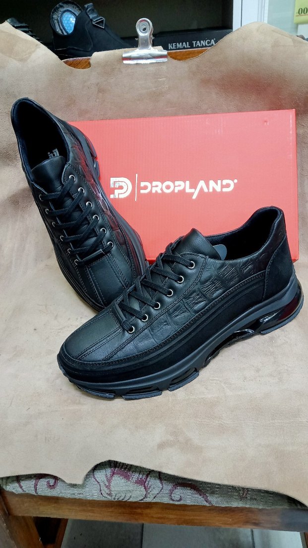 Siyah Yılan Desenli Bağcıklı Erkek Spor Ayakkabı - Görsel 4